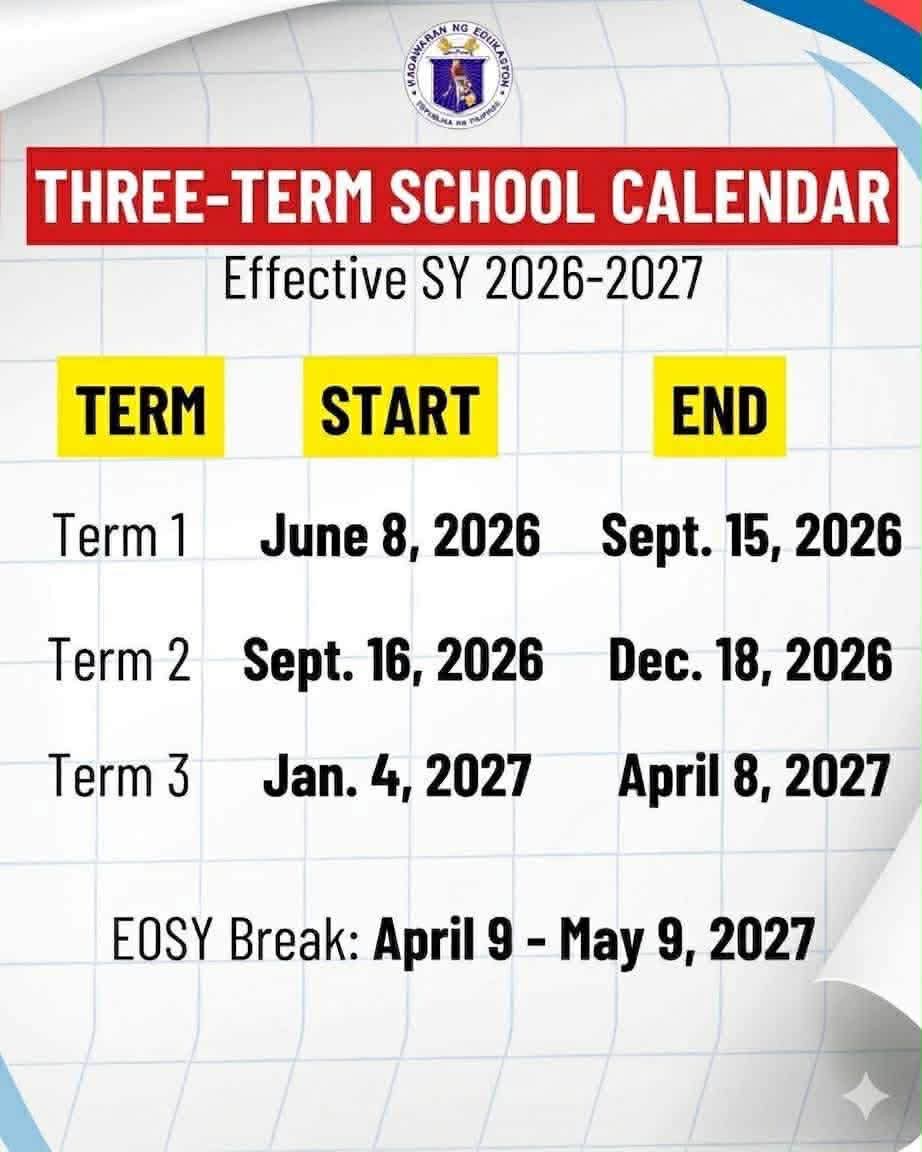 Important Dates SY 2026-2027 — 1st Term